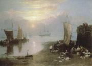 J.M.W. Turner sun rising through vapour:fishermen cleaning and selling fish oil painting